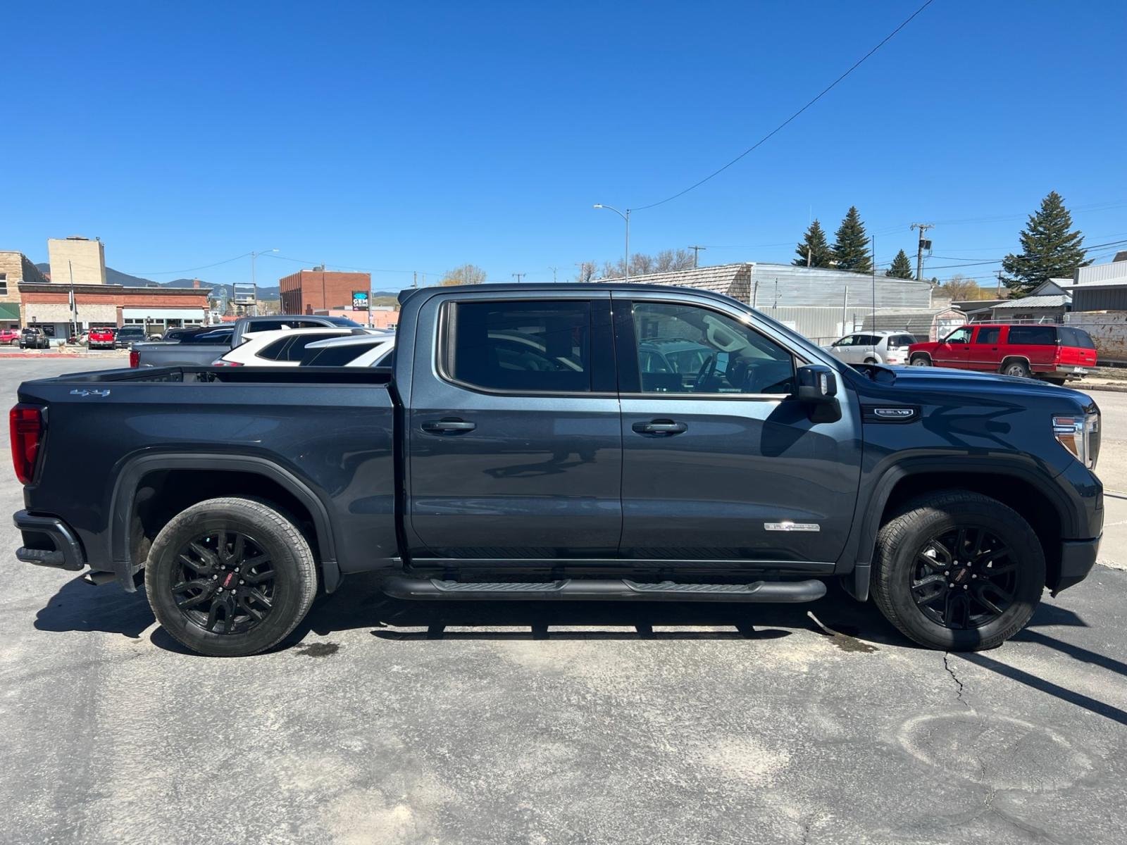 2021 Grey /Black GMC Sierra 1500 Elevation Crew Cab 4WD (3GTU9CED2MG) with an 5.3L V8 OHV 16V engine, 6A transmission, located at 116 5th Avenue South, Lewistown, MT, 59457, 47.063877, -109.427879 - Photo #3