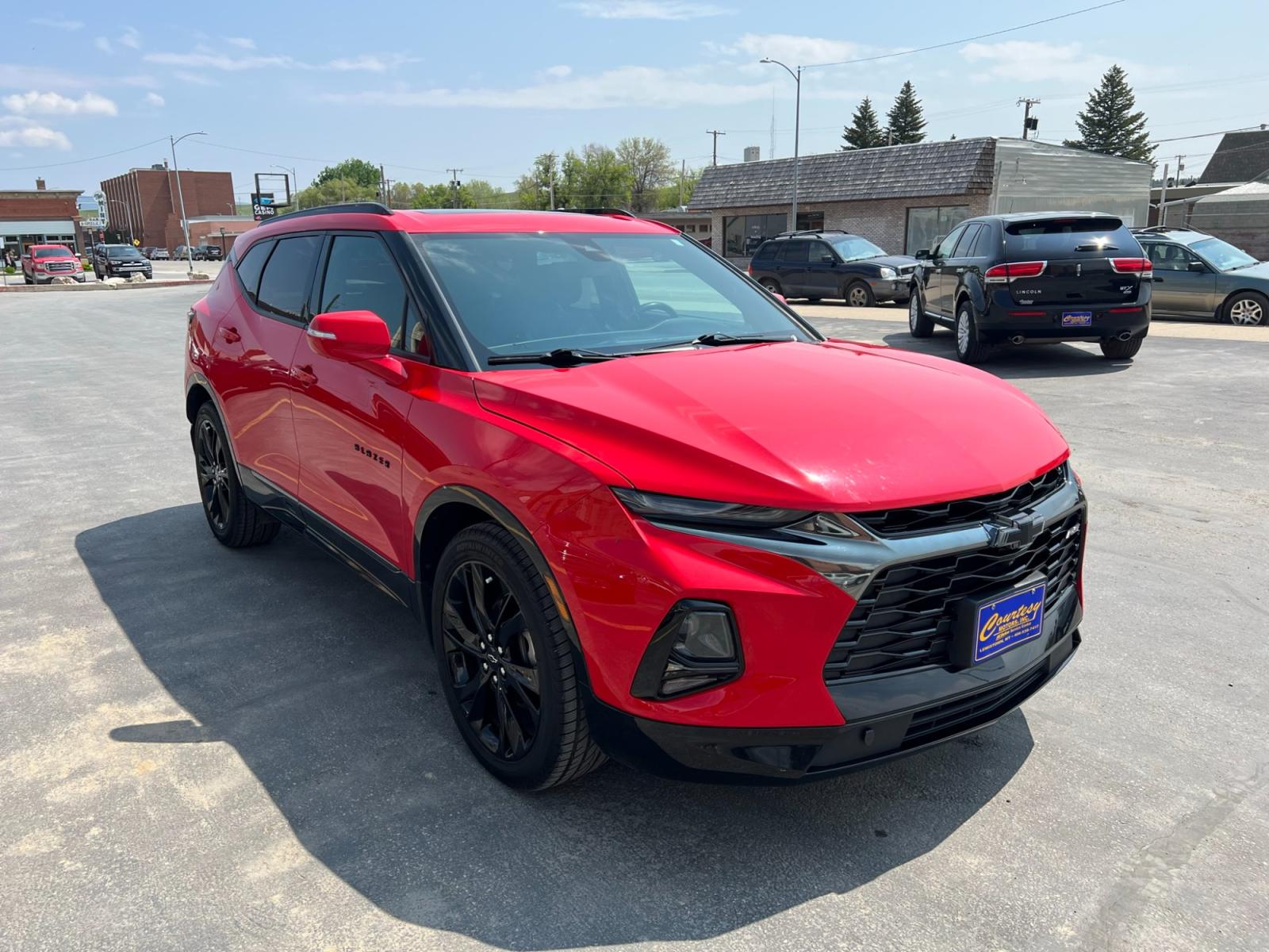 2019 Red /Black Chevrolet Blazer RS AWD (3GNKBJRS5KS) with an 3.6L V6 DOHC 24V engine, 9A transmission, located at 116 5th Avenue South, Lewistown, MT, 59457, 47.063877, -109.427879 - ? 2019 Chevy Blazer RS AWD - Unleash the Power and Style! ? Are you ready to experience a thrilling ride that combines power, versatility, and unmatched style? Look no further than the remarkable 2019 Chevy Blazer RS AWD! This exceptional SUV is designed to elevate your driving experience to new - Photo #0
