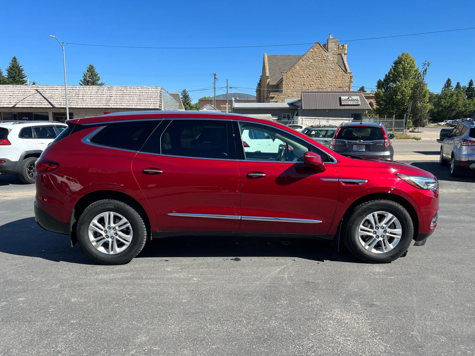 2018 Maroon /Tan Buick Enclave Premium AWD (5GAEVBKW1JJ) with an 3.6L V6 DOHC 24V engine, 9A transmission, located at 116 5th Avenue South, Lewistown, MT, 59457, 47.063877, -109.427879 - Immaculate One Owner Vehicle with Clean Carfax History Discover the perfect combination of luxury, reliability, and performance in our 2018 Buick Enclave Premium AWD. This SUV boasts a single loving owner and a spotless Carfax history, ensuring a worry-free driving experience. Year: 2018 Mode - Photo #1