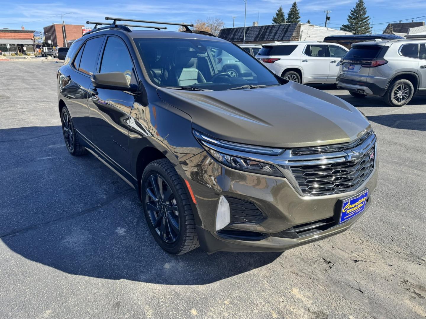 2023 Green /Black Chevrolet Equinox RS (3GNAXWEG1PL) with an 2.0L SIDI I4 TURBO ENGINE engine, Automatic transmission, located at 116 5th Avenue South, Lewistown, MT, 59457, 47.063877, -109.427879 - Experience the perfect blend of style, performance, and technology with the 2023 Chevy Equinox RS AWD. This versatile SUV offers a sleek, modern design that stands out on the road, combined with the reliability and power you expect from Chevrolet. The RS trim features sporty accents and a distinctiv- Photo#0