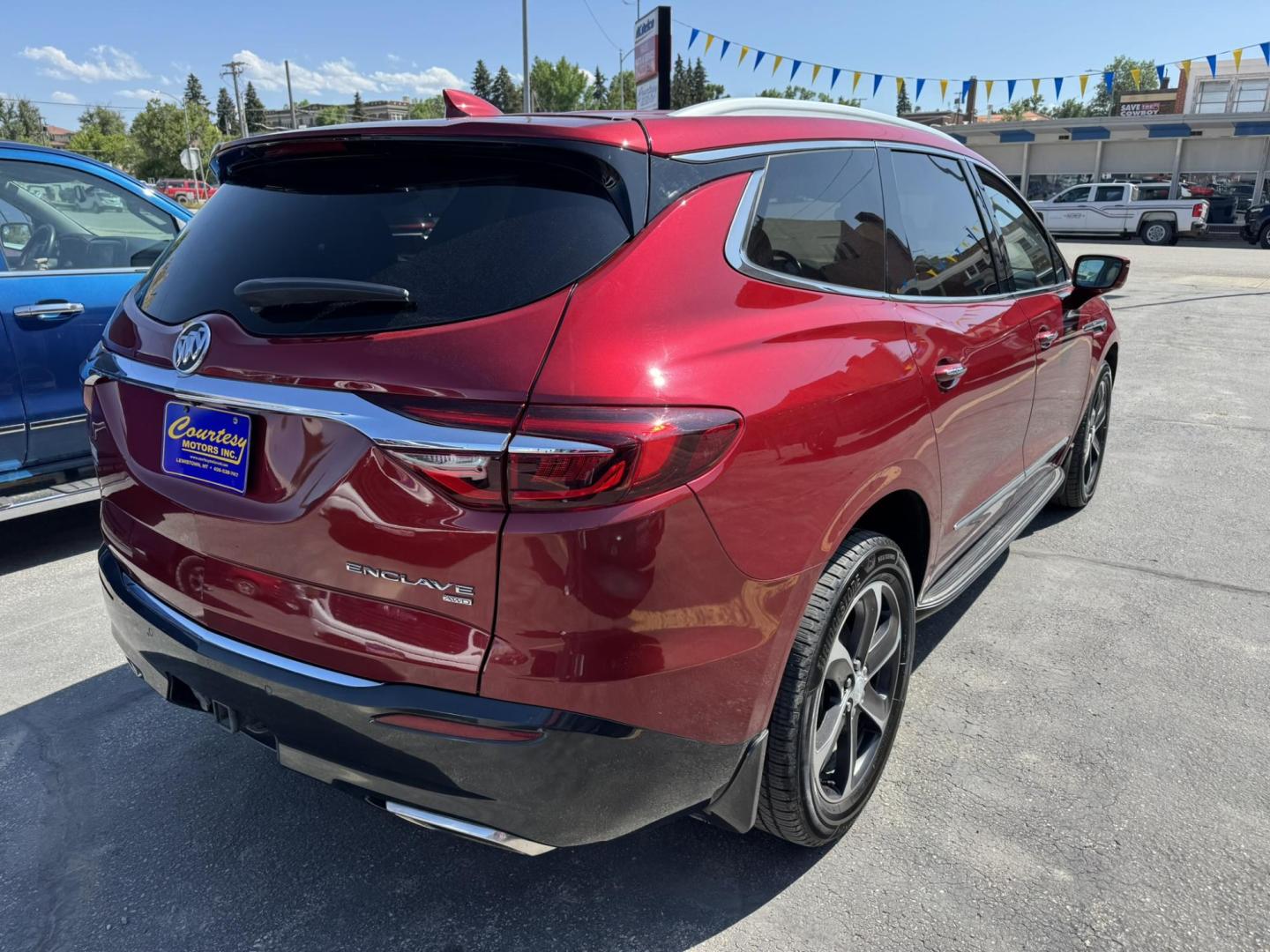 2019 Maroon /Cream Buick Enclave Premium AWD (5GAEVBKW5KJ) with an 3.6L V6 DOHC 24V engine, 9A transmission, located at 116 5th Avenue South, Lewistown, MT, 59457, 47.063877, -109.427879 - Photo#2