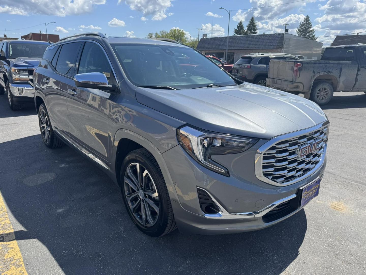 2020 Grey /Black GMC Terrain Denali AWD (3GKALXEX2LL) with an 2.0L L4 DOHC 16V TURBO engine, 6A transmission, located at 116 5th Avenue South, Lewistown, MT, 59457, 47.063877, -109.427879 - Experience the perfect blend of sophistication and capability with the 2020 GMC Terrain Denali AWD. This top-tier compact SUV offers a refined driving experience, advanced technology, and premium comfort features that cater to both daily commutes and weekend adventures. Under the hood, the Terrain - Photo#0