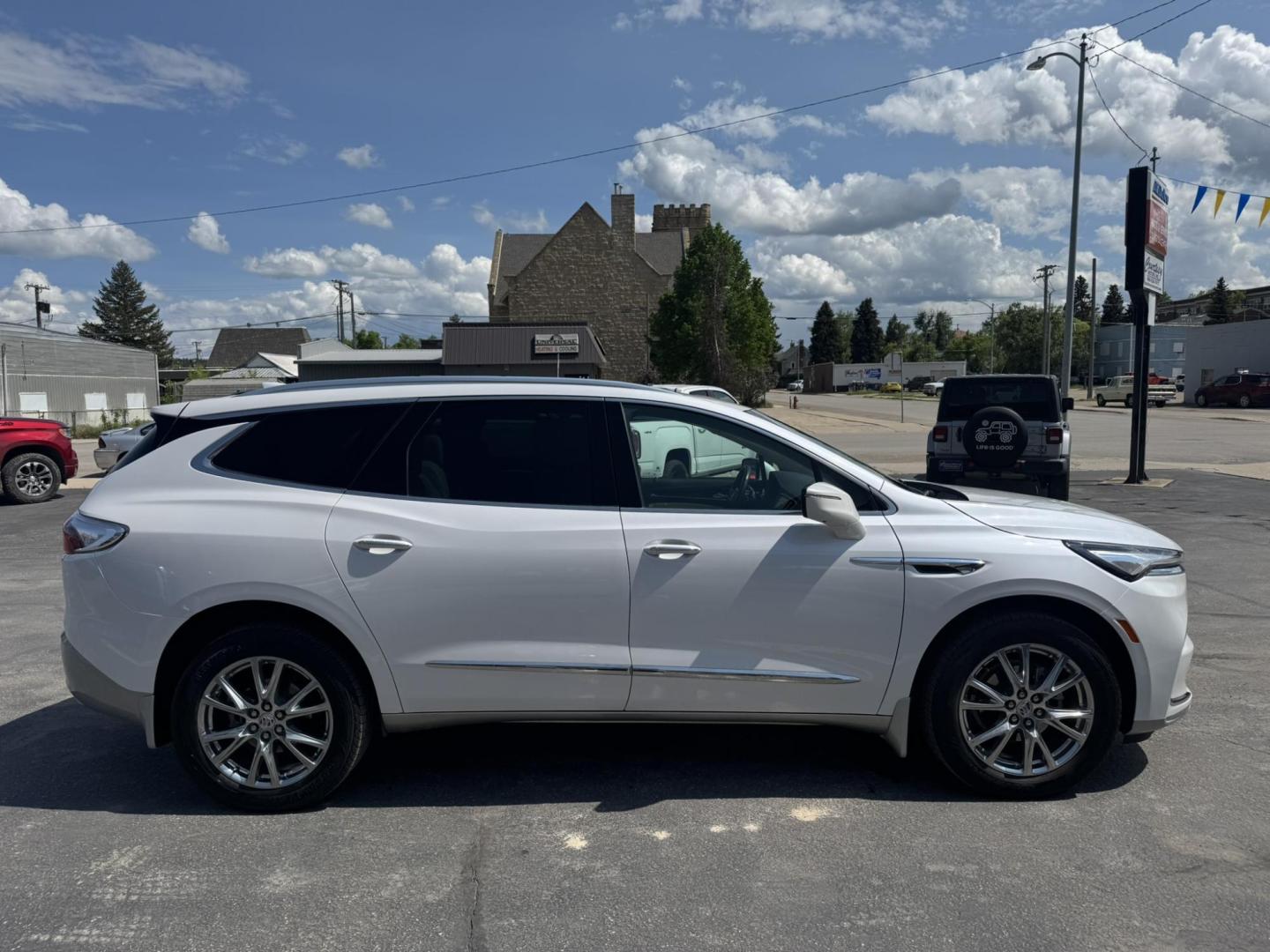 2023 WHITE /Cream Buick Enclave Premium AWD (5GAEVBKW6PJ) with an 3.6L V6 DOHC 24V engine, 9A transmission, located at 116 5th Avenue South, Lewistown, MT, 59457, 47.063877, -109.427879 - 2023 Buick Enclave Premium AWD Refined luxury meets everyday versatility in this 2023 Buick Enclave Premium AWD. With sleek styling, premium materials, and a smooth, confident ride, this full-size SUV is built to elevate your family’s driving experience. Equipped with All-Wheel Drive for enhance - Photo#1