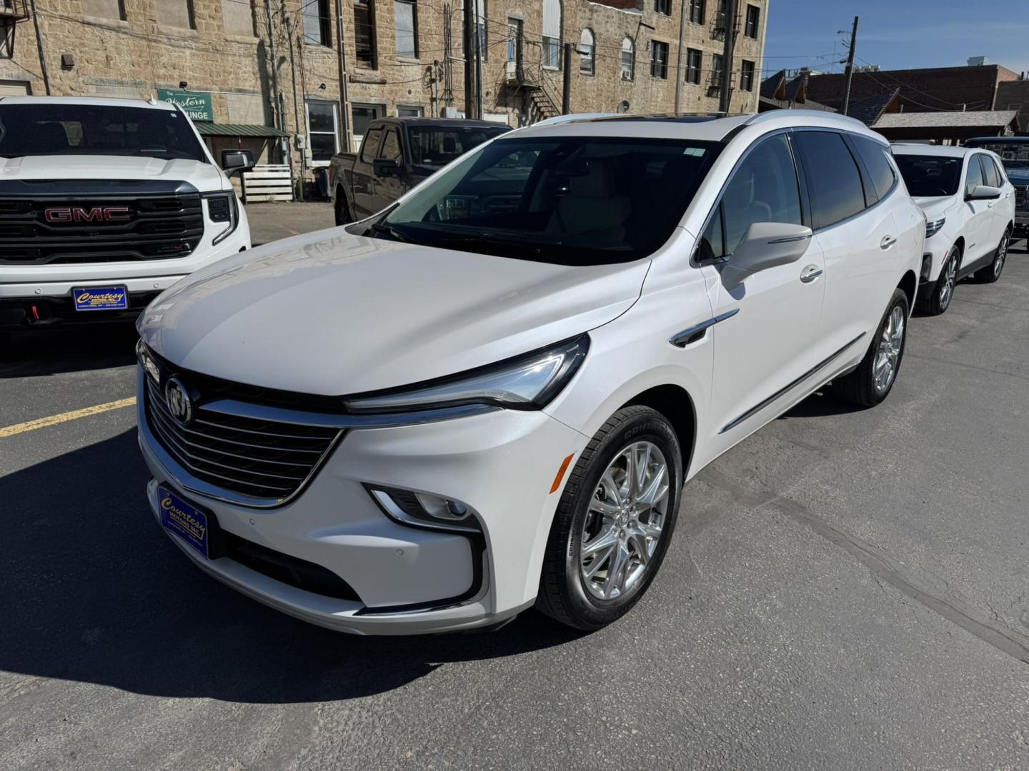 2023 WHITE /BEIGE Buick Enclave Essence AWD (5GAEVAKW1PJ) with an 3.6L V6 DOHC 24V engine, 9A transmission, located at 116 5th Avenue South, Lewistown, MT, 59457, 47.063877, -109.427879 - 2023 Buick Enclave Essence AWD – Rare Tan Leather – Low Miles, High Comfort This 2023 Buick Enclave Essence AWD is the perfect blend of style, space, and smooth performance — and it comes with one of the most sought-after interior options: beautiful, hard-to-find tan leather. If you’re look - Photo#6