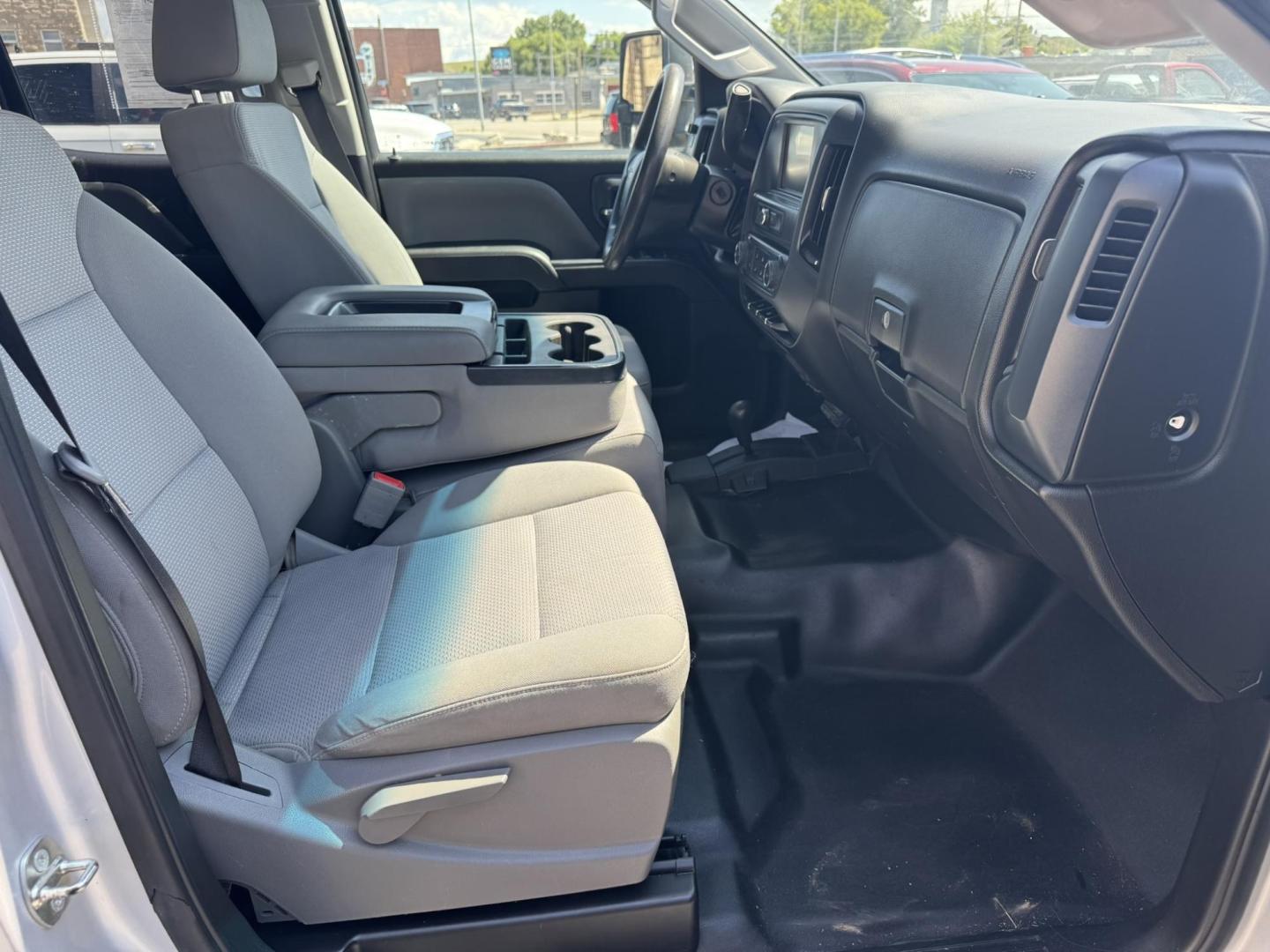 2018 Silver /Grey Chevrolet Silverado 3500HD Work Truck Double Cab Long Box 4WD (1GC2KYEG4JZ) with an 6.0L V8 OHV 16V FFV engine, 6A transmission, located at 116 5th Avenue South, Lewistown, MT, 59457, 47.063877, -109.427879 - If you need serious muscle, this 2018 Chevy Silverado 3500 HD 4x4 Work Truck is built to get the job done. Powered by a proven 6.0L V8 and paired with a heavy-duty 6-speed automatic, this long box double cab hauls, tows, and handles business without breaking a sweat. 4WD gives you confident tractio - Photo#14