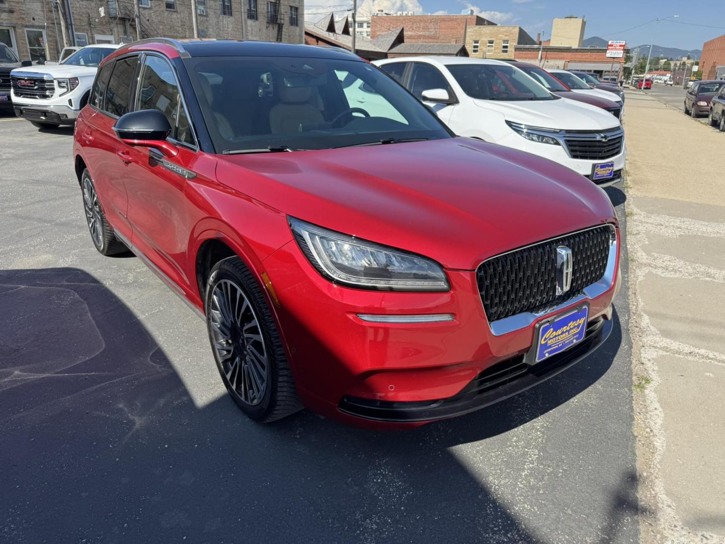 2021 Maroon /Brown Lincoln Corsair Reserve AWD (5LMCJ2DH9MU) with an 2.3L L4 DOHC 16V engine, 8A transmission, located at 116 5th Avenue South, Lewistown, MT, 59457, 47.063877, -109.427879 - Take a look at this 2021 Lincoln Corsair Reserve AWD – a luxury crossover that delivers comfort, performance, and style in a size that’s easy to live with. Under the hood you’ll find a turbocharged engine paired with Lincoln’s all-wheel drive system for confident driving in any season. Insid - Photo#1