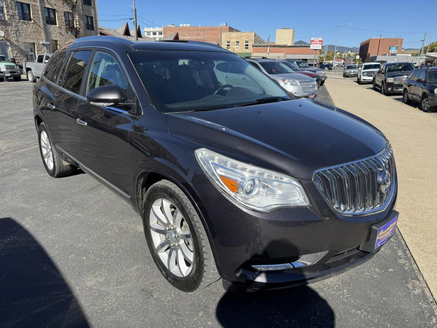 2016 Charcoal /Black Buick Enclave Premium AWD (5GAKVCKD9GJ) with an 3.6L V6 DOHC 24V engine, 6A transmission, located at 116 5th Avenue South, Lewistown, MT, 59457, 47.063877, -109.427879 - Ride in comfort and style with this 2016 Buick Enclave Premium AWD, a spacious SUV designed for families and drivers who want luxury without compromise. With its bold exterior, quiet cabin, and advanced features, the Enclave delivers the perfect balance of elegance and practicality. The Premium tri - Photo#0