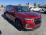 2023 Maroon /Black Chevrolet Traverse RS AWD (1GNEVJKW2PJ) with an 3.6L V6 DOHC 24V engine, 9A transmission, located at 116 5th Avenue South, Lewistown, MT, 59457, 47.063877, -109.427879 - Sporty, spacious, and ready for family adventures. This 2023 Traverse RS combines the comfort of a luxury SUV with the performance of a sport-tuned ride. Powered by a 3.6L V6 with All-Wheel Drive, it delivers confident handling in all weather. The RS trim adds a bold blacked-out exterior, 20-inch wh - Photo#0