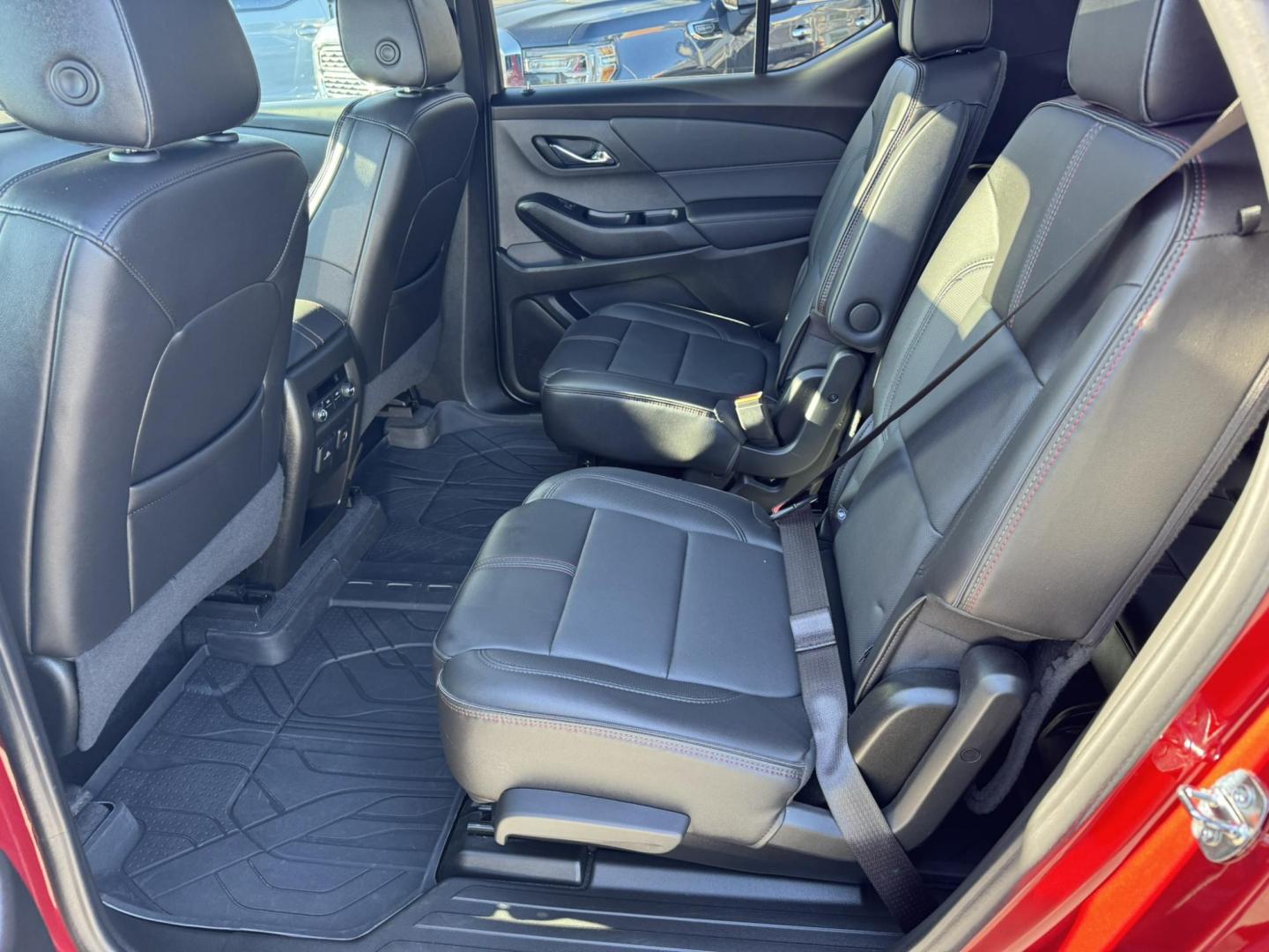 2023 Maroon /Black Chevrolet Traverse RS AWD (1GNEVJKW2PJ) with an 3.6L V6 DOHC 24V engine, 9A transmission, located at 116 5th Avenue South, Lewistown, MT, 59457, 47.063877, -109.427879 - Sporty, spacious, and ready for family adventures. This 2023 Traverse RS combines the comfort of a luxury SUV with the performance of a sport-tuned ride. Powered by a 3.6L V6 with All-Wheel Drive, it delivers confident handling in all weather. The RS trim adds a bold blacked-out exterior, 20-inch wh - Photo#13