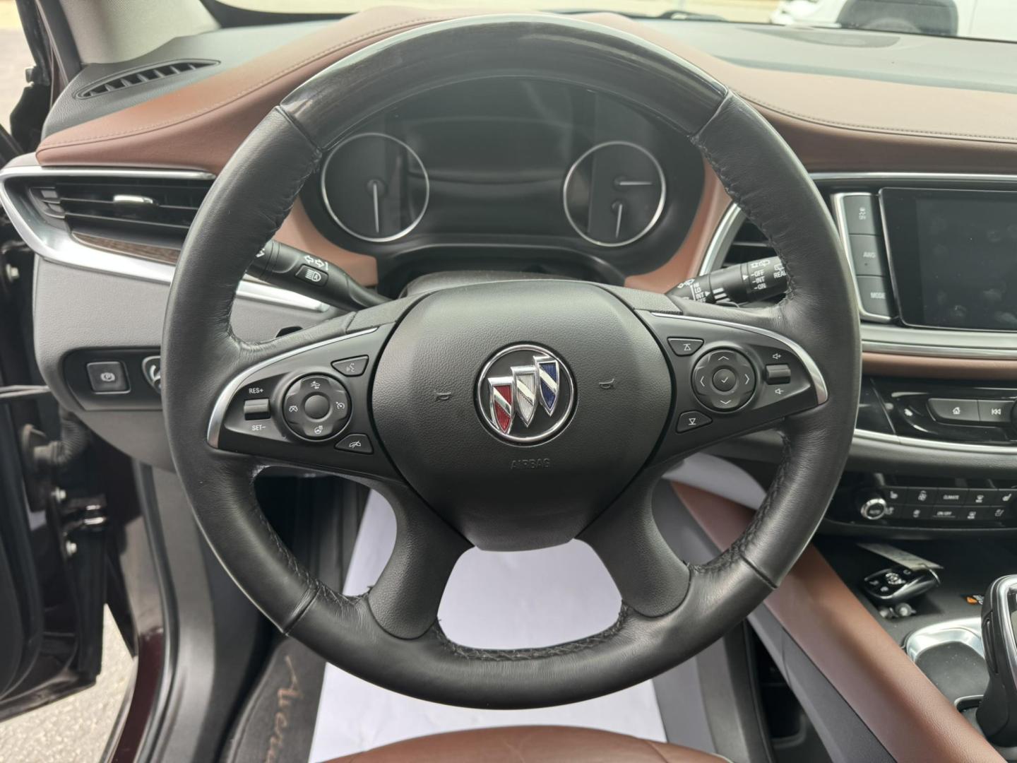 2021 Maroon /Brown Buick Enclave Avenir AWD (5GAEVCKWXMJ) with an 3.6L V6 DOHC 24V engine, 9A transmission, located at 116 5th Avenue South, Lewistown, MT, 59457, 47.063877, -109.427879 - Experience premium comfort and style in this 2021 Buick Enclave Avenir AWD — Buick’s flagship SUV that blends first-class luxury with confident performance. This one delivers everything you’d expect from the Avenir line: a beautifully refined interior with quilted leather seating, woodgrain tr - Photo#18