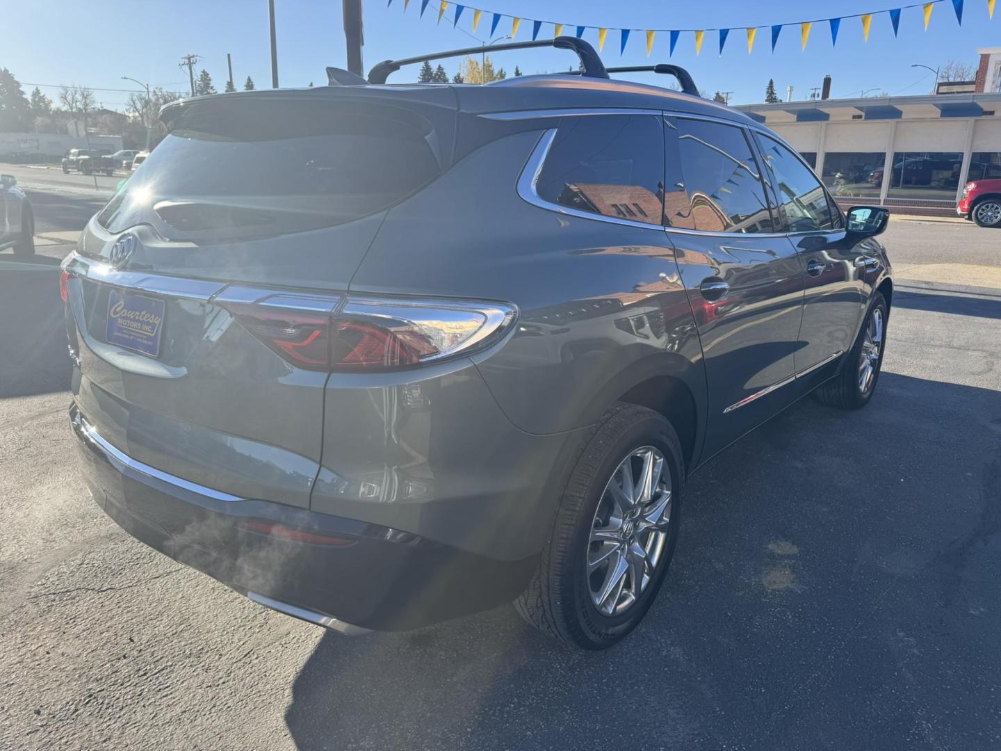 2023 Green /Grey Buick Enclave Premium AWD (5GAEVBKWXPJ) with an 3.6L V6 DOHC 24V engine, 9A transmission, located at 116 5th Avenue South, Lewistown, MT, 59457, 47.063877, -109.427879 - **2023 Buick Enclave Premium AWD** — GM Lease Return, Clean One-Owner Car ax. This Enclave delivers that quiet, upscale ride Buick is known for, with room for the whole family and all the comfort features you expect in the Premium trim. Leather seating, heated and cooled front seats, heated second - Photo#4
