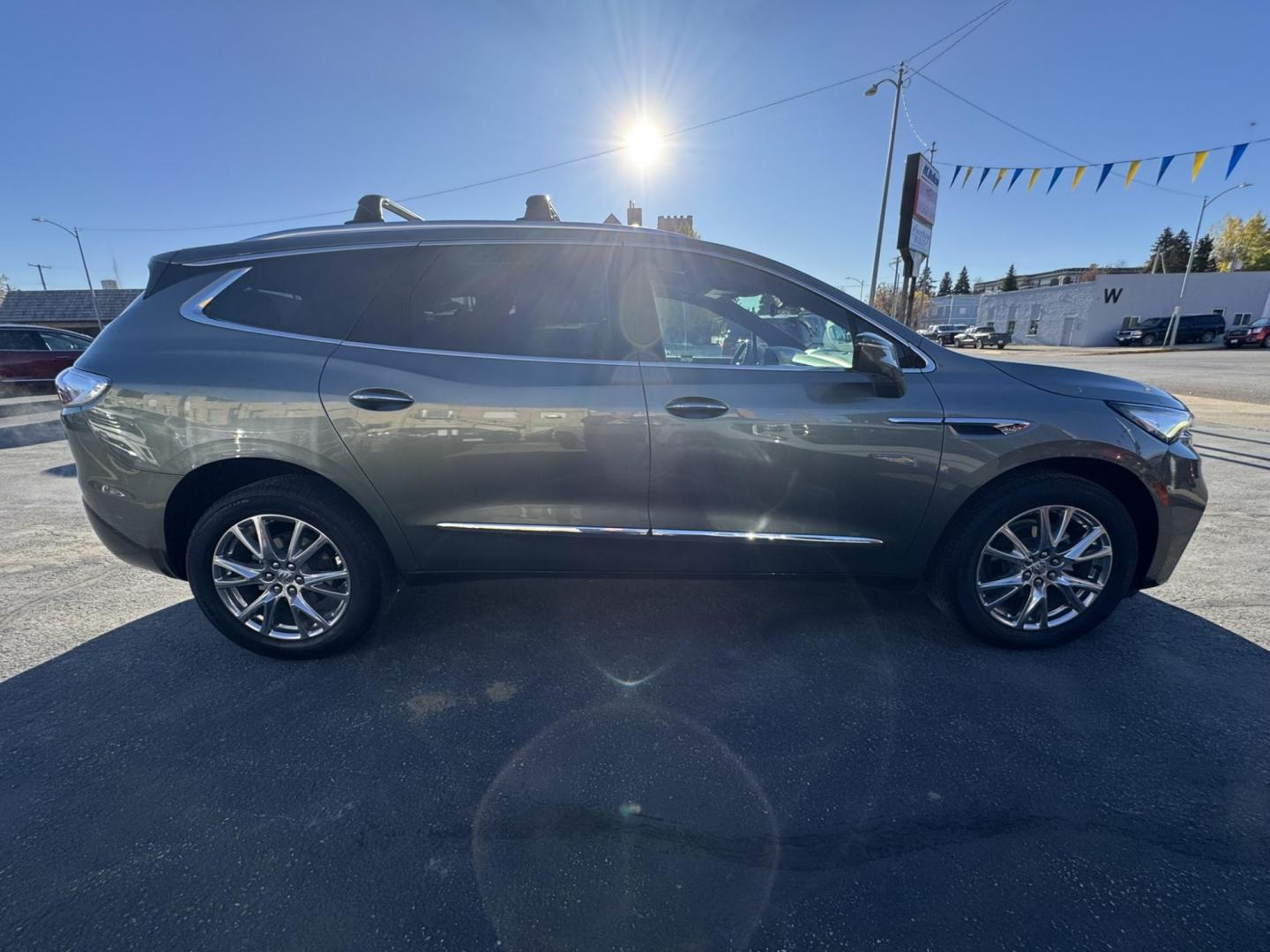 2023 Green /Grey Buick Enclave Premium AWD (5GAEVBKWXPJ) with an 3.6L V6 DOHC 24V engine, 9A transmission, located at 116 5th Avenue South, Lewistown, MT, 59457, 47.063877, -109.427879 - **2023 Buick Enclave Premium AWD** — GM Lease Return, Clean One-Owner Car ax. This Enclave delivers that quiet, upscale ride Buick is known for, with room for the whole family and all the comfort features you expect in the Premium trim. Leather seating, heated and cooled front seats, heated second - Photo#5