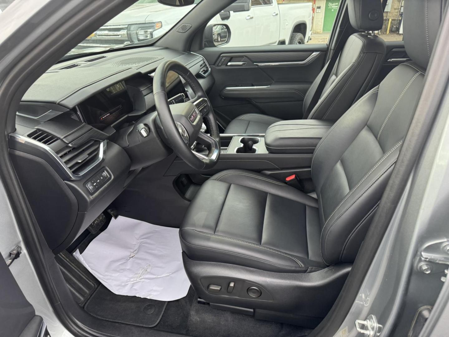 2024 Silver /Black GMC Acadia Elevation AWD (1GKENNKS0RJ) with an 2.5L L4 DOHC 16V engine, 9A transmission, located at 116 5th Avenue South, Lewistown, MT, 59457, 47.063877, -109.427879 - Just arrived — a 2024 GMC Acadia Elevation AWD, and it’s the right build. This one comes with the Elevation appearance package, a full leather interior, and the updated body style that looks sharp from every angle. You get confident AWD for winter, a smooth turbo powertrain, three-row seating, a - Photo#13