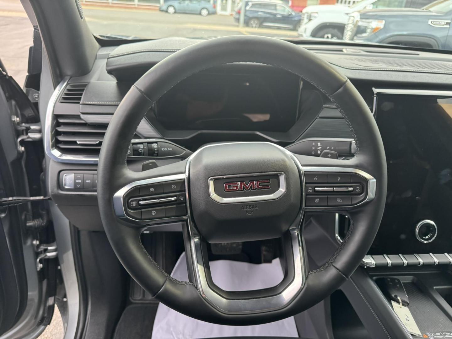 2024 Silver /Black GMC Acadia Elevation AWD (1GKENNKS0RJ) with an 2.5L L4 DOHC 16V engine, 9A transmission, located at 116 5th Avenue South, Lewistown, MT, 59457, 47.063877, -109.427879 - Just arrived — a 2024 GMC Acadia Elevation AWD, and it’s the right build. This one comes with the Elevation appearance package, a full leather interior, and the updated body style that looks sharp from every angle. You get confident AWD for winter, a smooth turbo powertrain, three-row seating, a - Photo#16