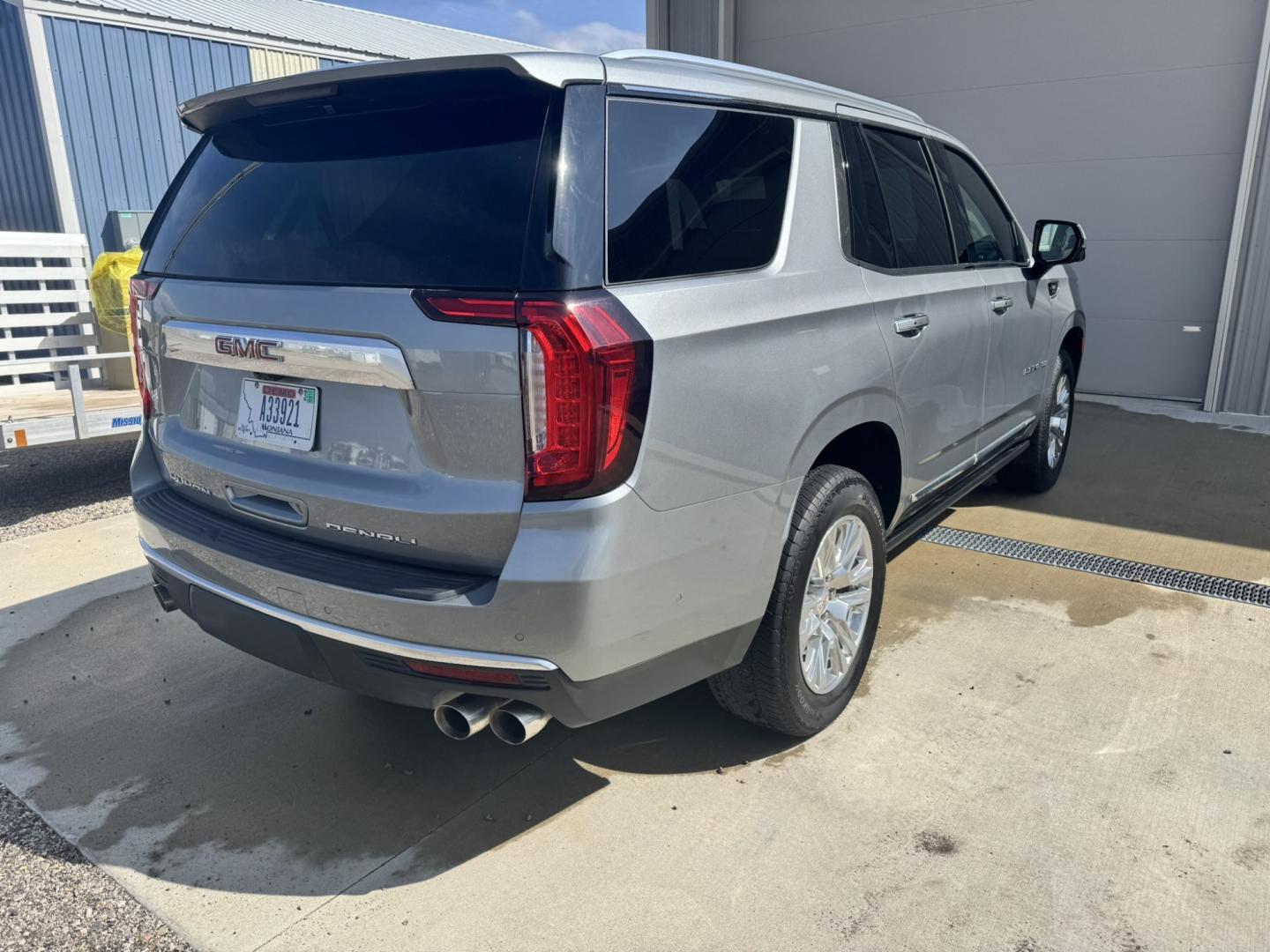 2023 Silver /Black GMC Yukon Denali 4WD (1GKS2DKL8PR) with an 6.2L V8 OHV 16V engine, 10A transmission, located at 116 5th Avenue South, Lewistown, MT, 59457, 47.063877, -109.427879 - 2023 GMC Yukon Denali — Super Cruise • Rear Entertainment • Loaded This 2023 Yukon Denali checks every box if you’re looking for luxury, space, and long-distance comfort. It’s powered by the smooth 6.2L V8 and finished in true Denali style with premium leather, advanced tech, and a quie- Photo#2