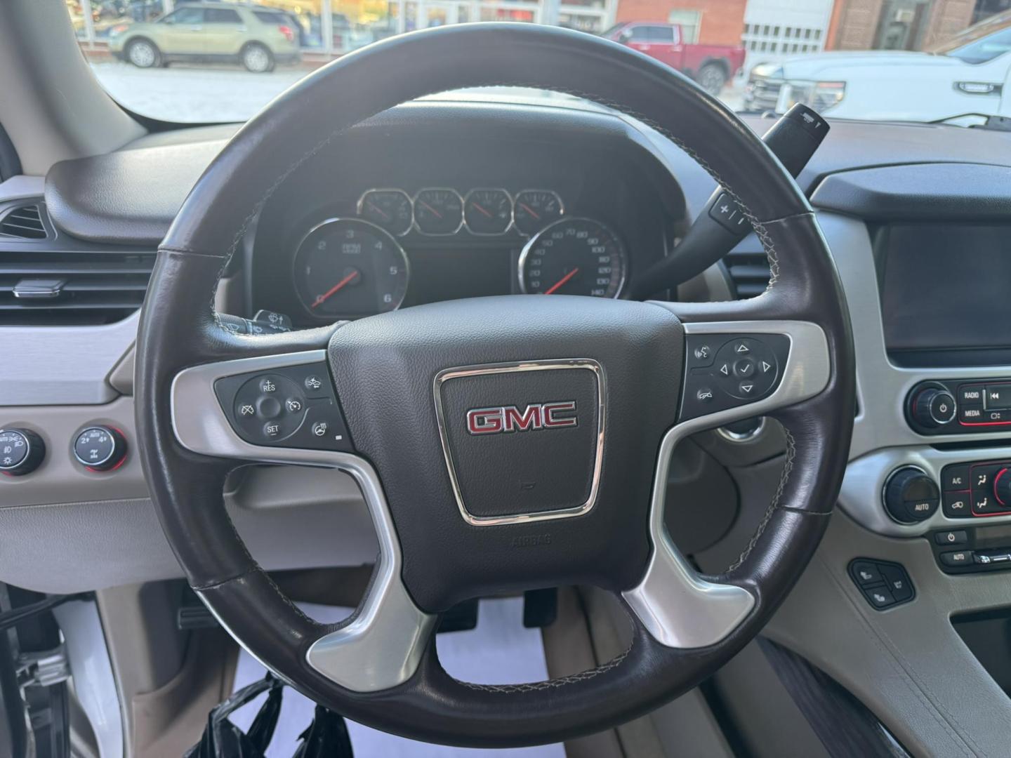 2015 Silver /Tan GMC Yukon XL SLT 1/2 Ton 4WD (1GKS2HKC4FR) with an 5.3L V8 OHV 16V engine, 6-Speed Automatic transmission, located at 116 5th Avenue South, Lewistown, MT, 59457, 47.063877, -109.427879 - Photo#19