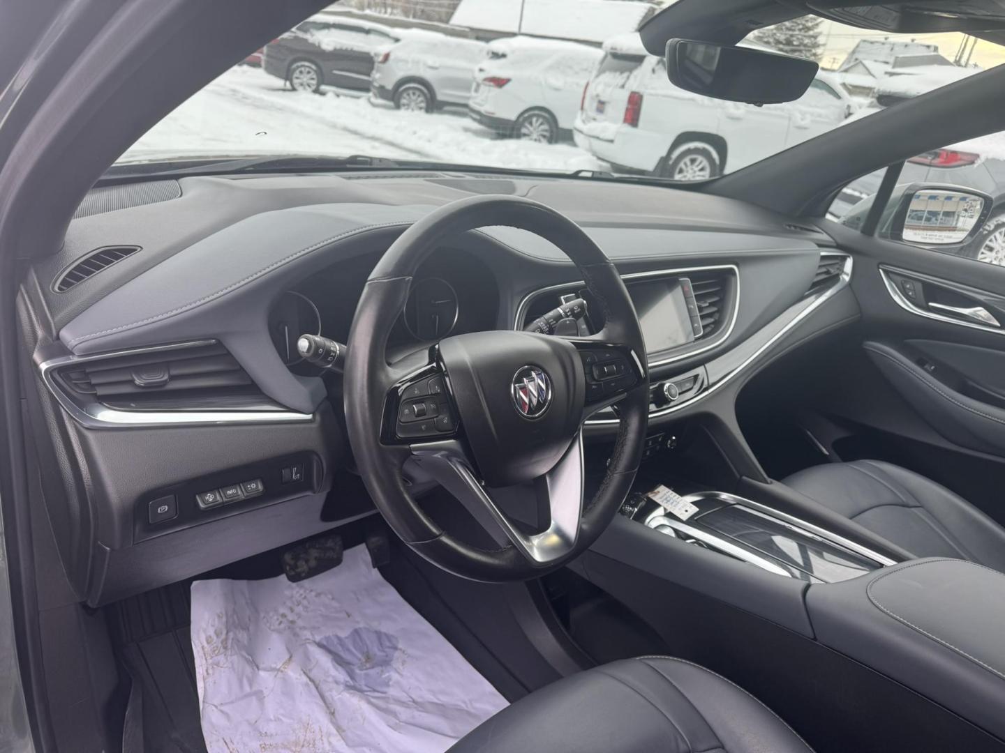 2022 Green /Grey Buick Enclave Premium AWD (5GAEVBKW6NJ) with an 3.6L V6 DOHC 24V engine, 9A transmission, located at 116 5th Avenue South, Lewistown, MT, 59457, 47.063877, -109.427879 - This 2022 Buick Enclave Premium AWD is the perfect mix of comfort, space, and confidence. Smooth-riding all-wheel drive makes it ideal year-round, while the Premium trim delivers the upscale feel Buick is known for. Leather seating, heated front seats, a power panoramic sunroof, and a quiet, refined - Photo#17