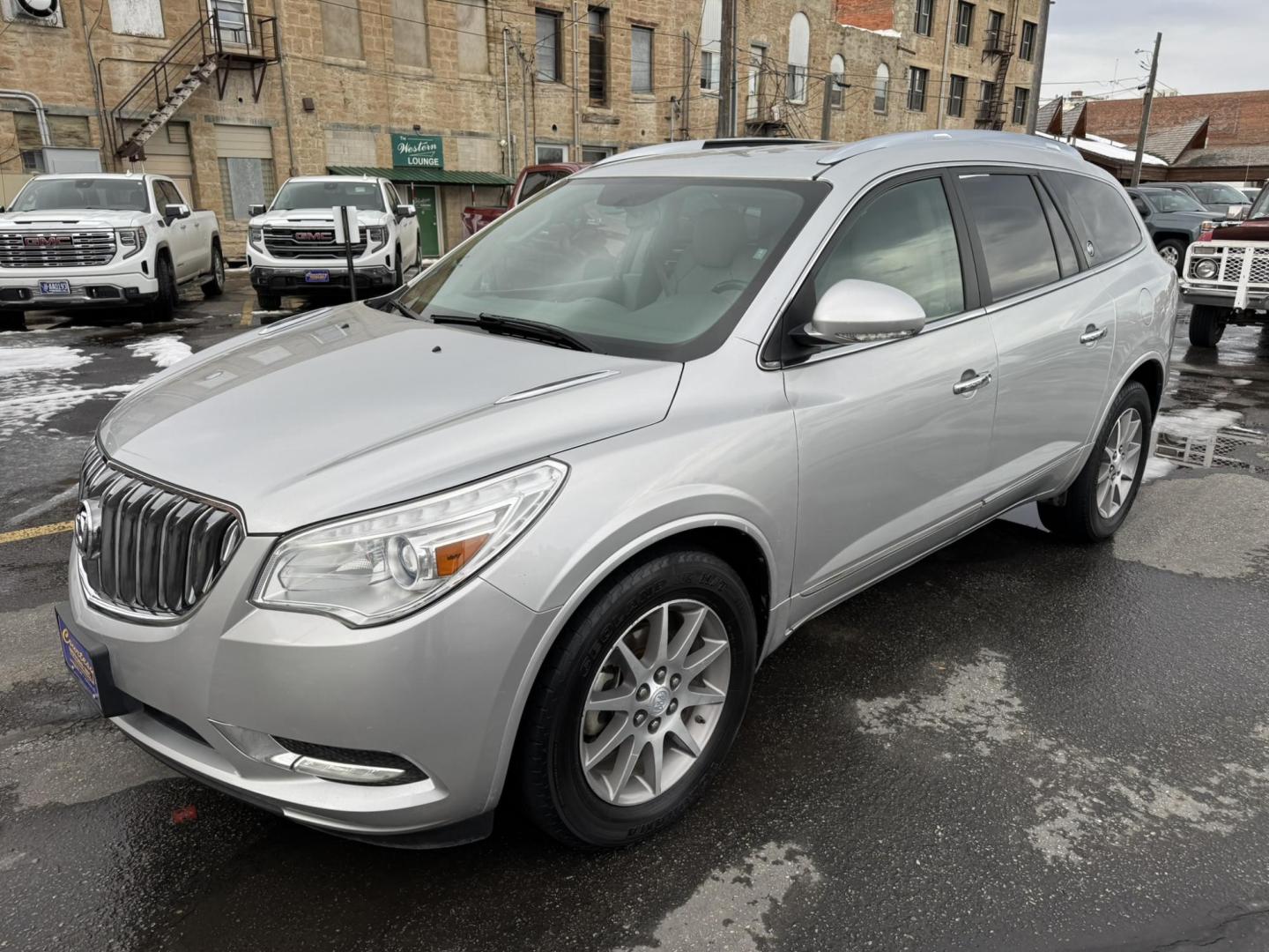 2015 Silver /Grey Buick Enclave Leather AWD (5GAKVBKD9FJ) with an 3.6L V6 DOHC 24V engine, 6-Speed Automatic Overdrive transmission, located at 116 5th Avenue South, Lewistown, MT, 59457, 47.063877, -109.427879 - Photo#6