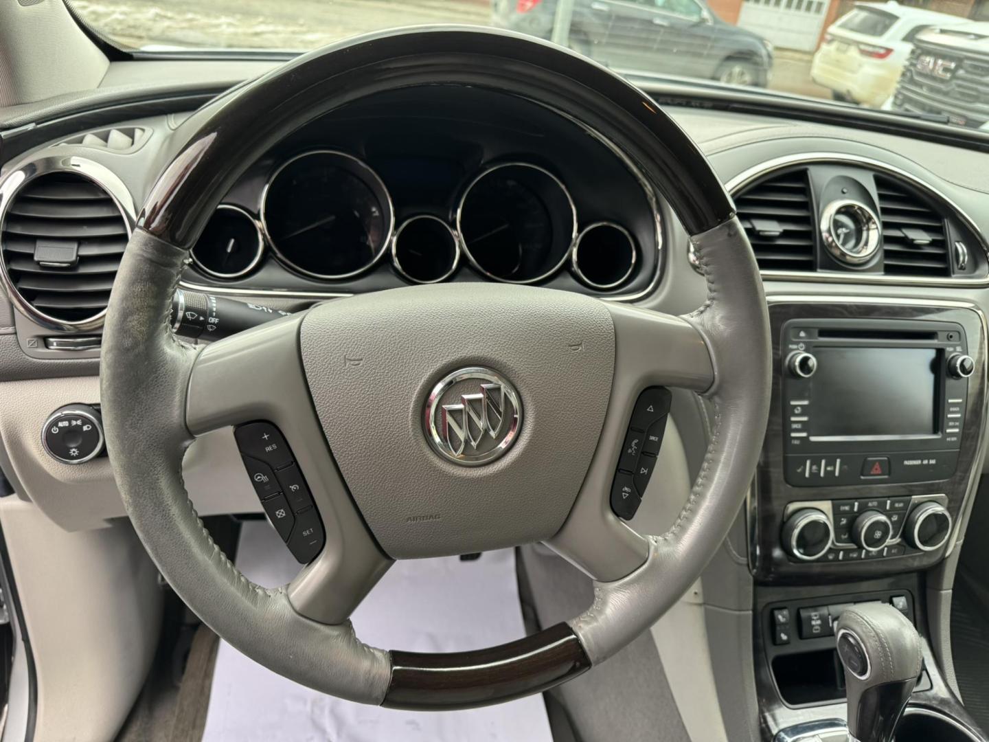 2015 Silver /Grey Buick Enclave Leather AWD (5GAKVBKD9FJ) with an 3.6L V6 DOHC 24V engine, 6-Speed Automatic Overdrive transmission, located at 116 5th Avenue South, Lewistown, MT, 59457, 47.063877, -109.427879 - Photo#15