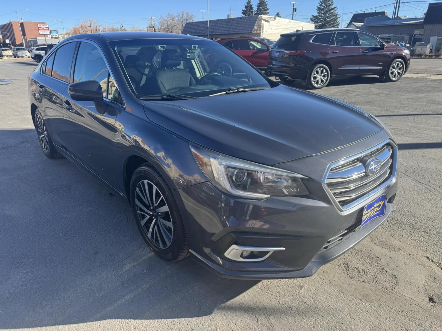2018 Grey /Grey Subaru Legacy 2.5i Premium (4S3BNAF68J3) with an 2.5L H4 SOHC 16V engine, CVT transmission, located at 116 5th Avenue South, Lewistown, MT, 59457, 47.063877, -109.427879 - Photo#1