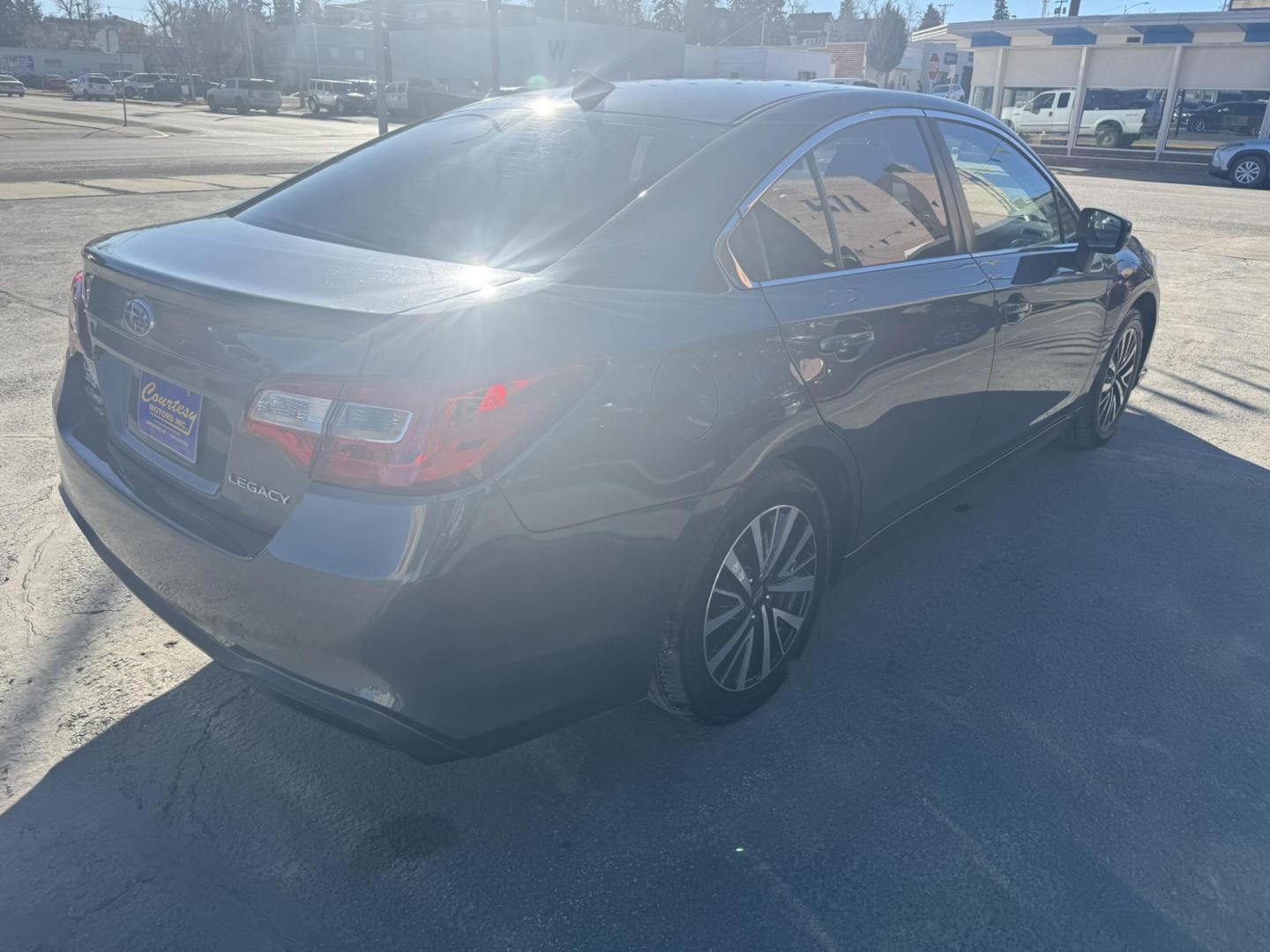 2018 Grey /Grey Subaru Legacy 2.5i Premium (4S3BNAF68J3) with an 2.5L H4 SOHC 16V engine, CVT transmission, located at 116 5th Avenue South, Lewistown, MT, 59457, 47.063877, -109.427879 - Photo#3