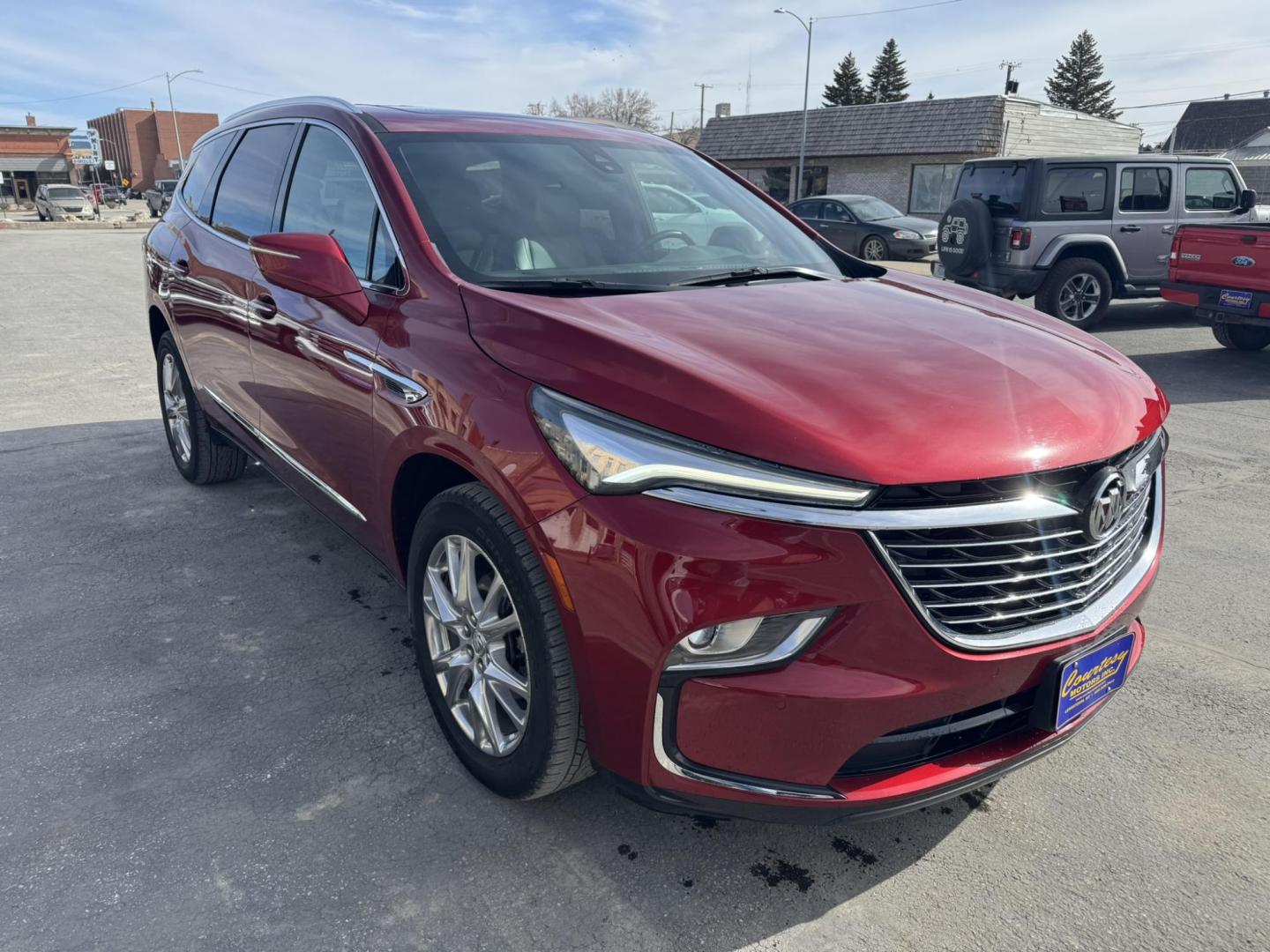 2024 Maroon /Grey Buick Enclave Premium AWD (5GAEVBKW2RJ) with an 3.6L V6 DOHC 24V engine, 9A transmission, located at 116 5th Avenue South, Lewistown, MT, 59457, 47.063877, -109.427879 - This 2024 Buick Enclave Premium AWD delivers a refined driving experience with the comfort, space, and confidence today’s SUV buyers want. Equipped with all-wheel drive, it offers excellent traction and stability for all seasons while maintaining a smooth, quiet ride. The Premium trim features a - Photo#0