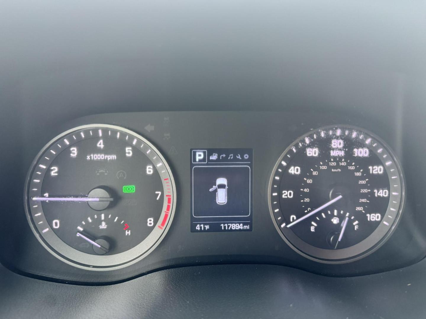 2017 Blue /Black Hyundai Tucson SE w/Preferred Package AWD (KM8J3CA43HU) with an 2.0L L4 DOHC 16V engine, 6A transmission, located at 116 5th Avenue South, Lewistown, MT, 59457, 47.063877, -109.427879 - Photo#17