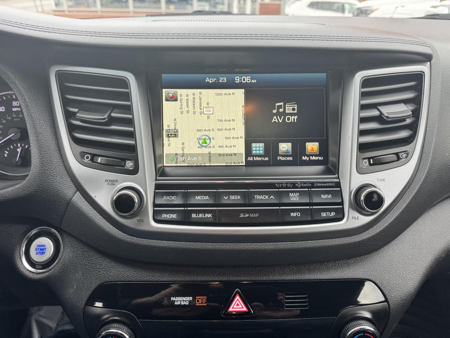 2017 Blue /Black Hyundai Tucson SE w/Preferred Package AWD (KM8J3CA43HU) with an 2.0L L4 DOHC 16V engine, 6A transmission, located at 116 5th Avenue South, Lewistown, MT, 59457, 47.063877, -109.427879 - Photo#18