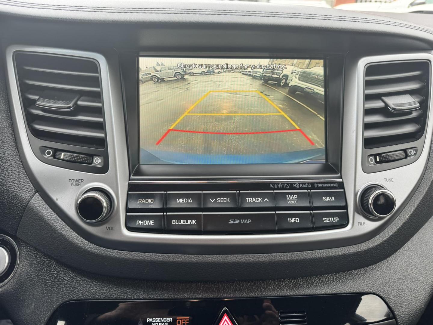 2017 Blue /Black Hyundai Tucson SE w/Preferred Package AWD (KM8J3CA43HU) with an 2.0L L4 DOHC 16V engine, 6A transmission, located at 116 5th Avenue South, Lewistown, MT, 59457, 47.063877, -109.427879 - Photo#21