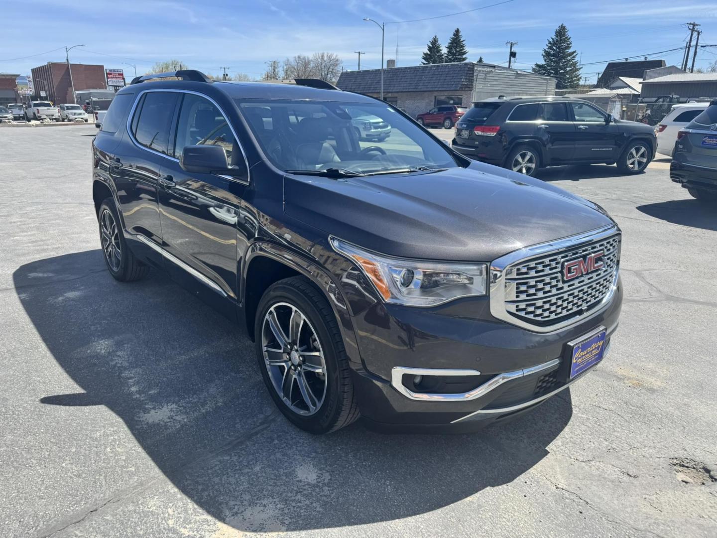2018 Grey /Black GMC Acadia Denali AWD (1GKKNXLS5JZ) with an 3.6L V6 DOHC 24V engine, 6A transmission, located at 116 5th Avenue South, Lewistown, MT, 59457, 47.063877, -109.427879 - Step into refined capability with this 2018 GMC Acadia Denali AWD. Powered by a strong 3.6L V6 engine, this SUV delivers smooth performance and confident handling in all driving conditions. The Denali trim brings premium styling and top-tier features, making every drive comfortable and enjoyable. I - Photo#0