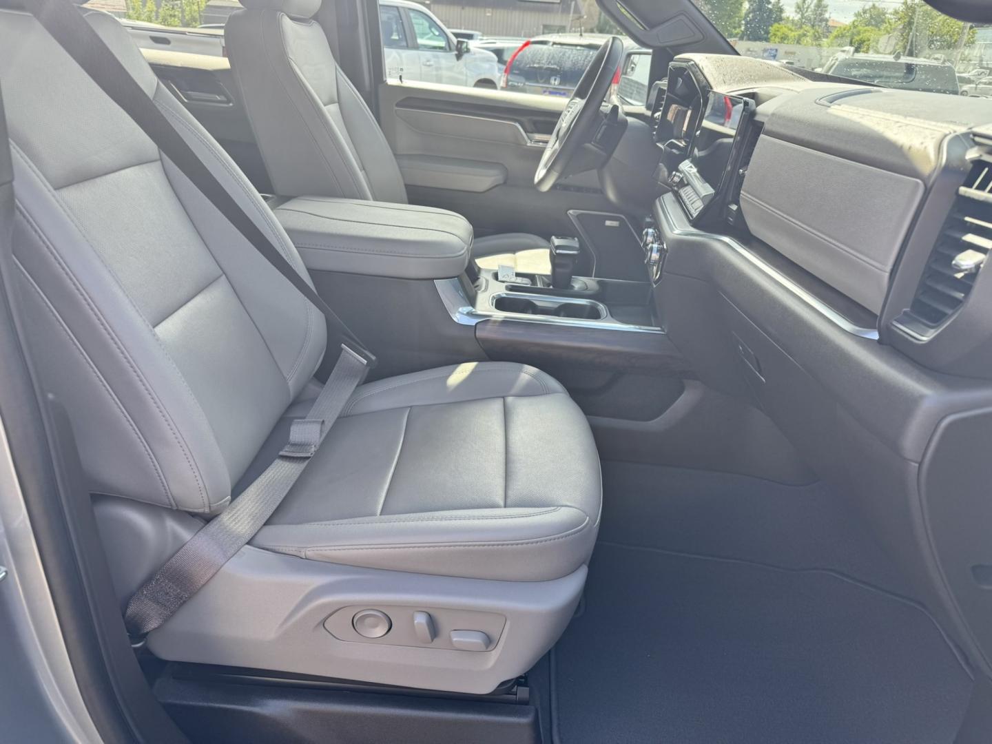 2023 Grey /Tan GMC Sierra 1500 SLT Crew Cab 4WD (1GTUUDEL4PZ) with an 6.2L V8 OHV 16V engine, 6A transmission, located at 116 5th Avenue South, Lewistown, MT, 59457, 47.063877, -109.427879 - Power, luxury, and capability come together in this 2023 GMC Sierra 1500 SLT Crew Cab 4WD. Under the hood is the legendary 6.2L V8, delivering an impressive 420 horsepower and paired with a smooth 10-speed automatic transmission for confident towing, hauling, and everyday driving. The spacious Crew- Photo#7