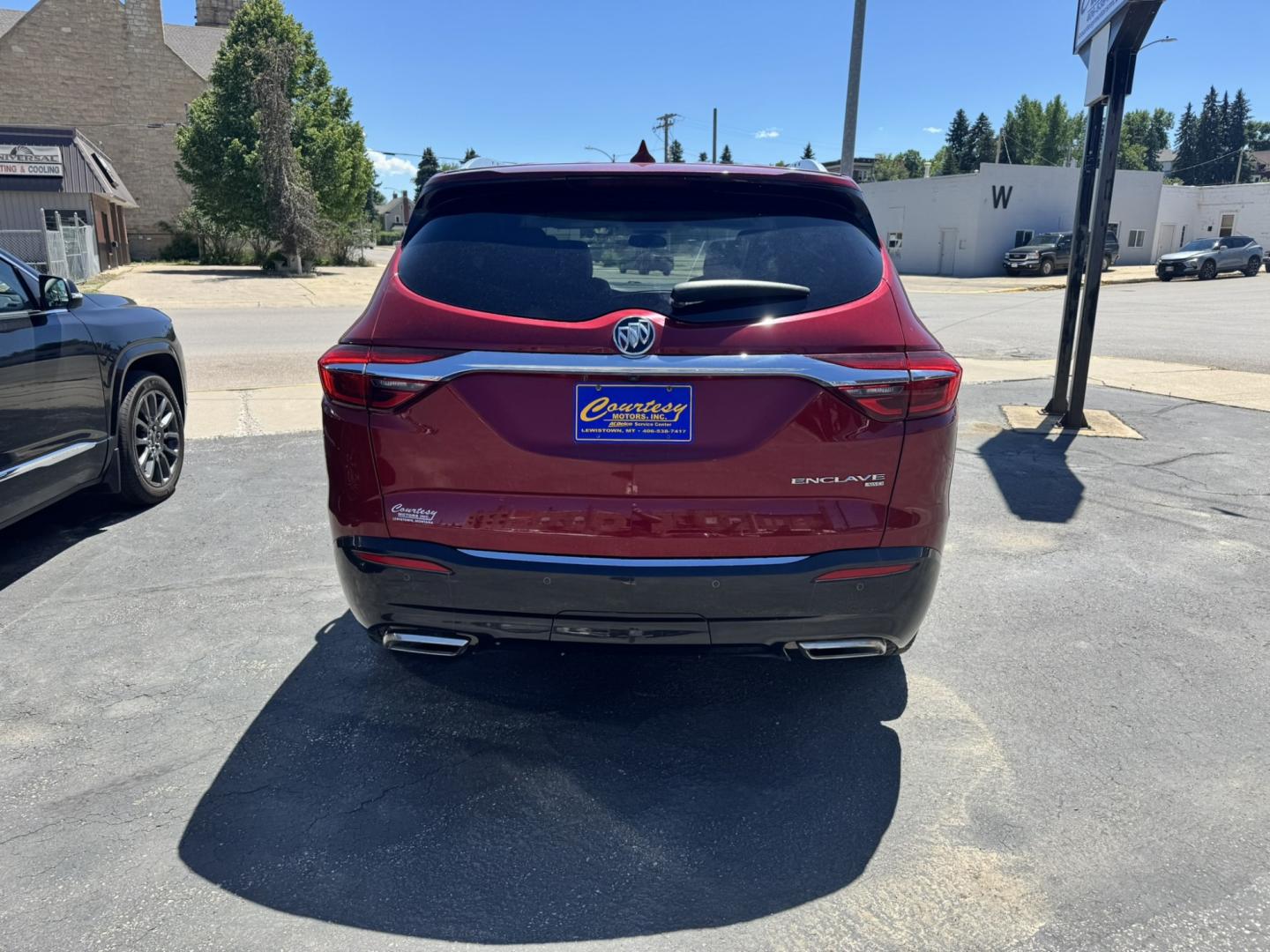 2019 Maroon /Tan Buick Enclave Essence AWD (5GAEVAKW8KJ) with an 3.6L V6 DOHC 24V engine, 9A transmission, located at 116 5th Avenue South, Lewistown, MT, 59457, 47.063877, -109.427879- Photo#4