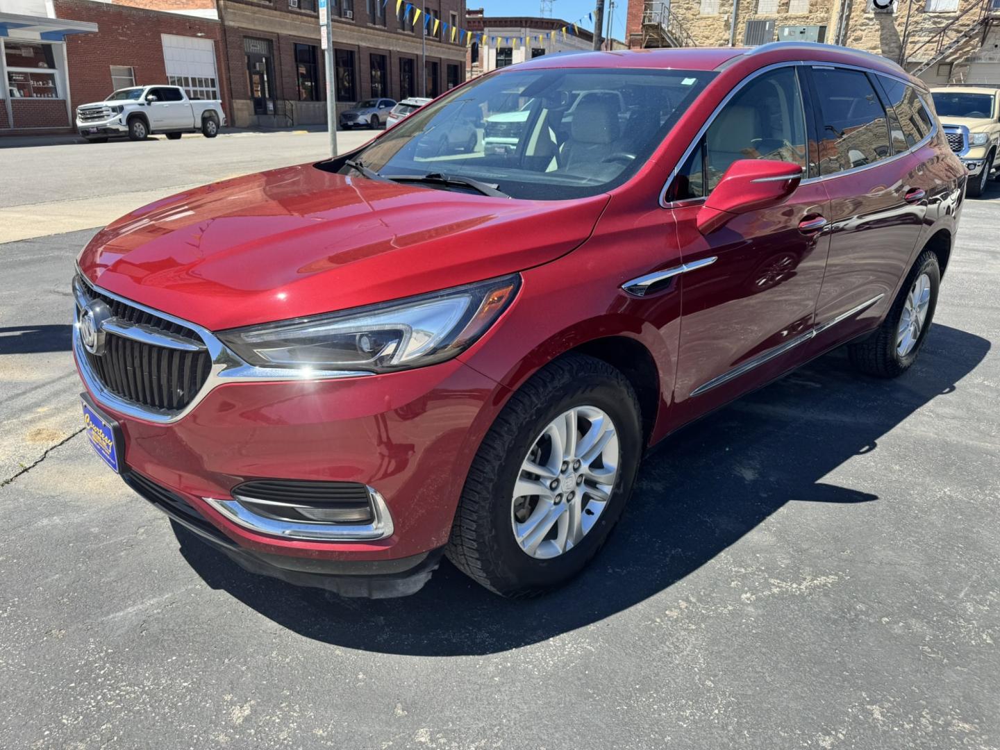 2019 Maroon /Tan Buick Enclave Essence AWD (5GAEVAKW8KJ) with an 3.6L V6 DOHC 24V engine, 9A transmission, located at 116 5th Avenue South, Lewistown, MT, 59457, 47.063877, -109.427879- Photo#0