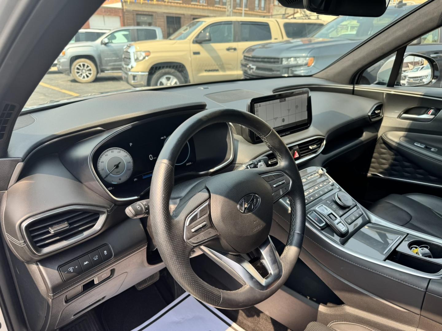 2023 Silver /Black Hyundai Santa Fe Calligraphy AWD (5NMS5DAL0PH) with an 2.5L L4 DOHC 16V engine, 6A transmission, located at 116 5th Avenue South, Lewistown, MT, 59457, 47.063877, -109.427879 - Luxury, comfort, and confidence come together in this 2023 Hyundai Santa Fe Calligraphy AWD! Finished with Hyundai's top-of-the-line Calligraphy trim, this SUV is loaded with premium features including quilted Nappa leather seating, panoramic sunroof, premium Bose audio, large touchscreen with navig- Photo#18