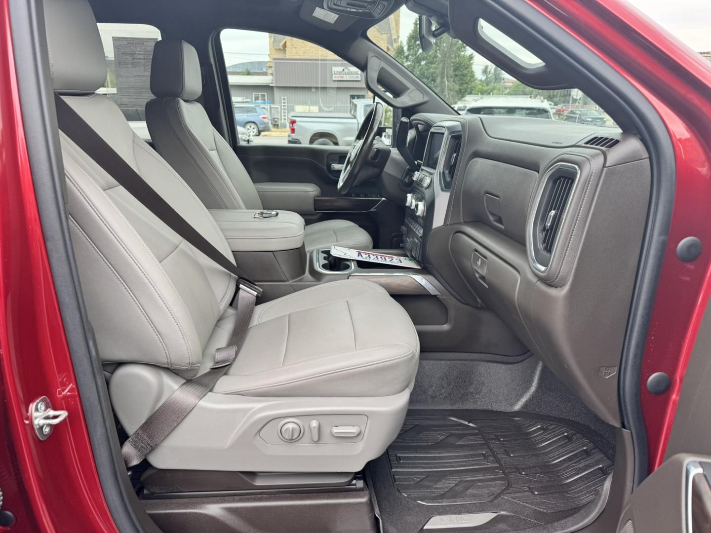 2023 Maroon /Tan GMC Sierra 2500HD SLT Crew Cab 2WD (1GT49NEY6PF) with an 6.6L V8 OHV 16V TURBO DIESEL engine, 6A transmission, located at 116 5th Avenue South, Lewistown, MT, 59457, 47.063877, -109.427879 - When it's time to get serious about towing, hauling, or simply driving one of the nicest heavy-duty trucks on the road, this 2023 GMC Sierra 2500HD SLT Crew Cab 4x4 is ready for the job. Powered by the legendary 6.6L Duramax Turbo-Diesel V8 paired with the Allison® 10-speed automatic transmission,- Photo#8