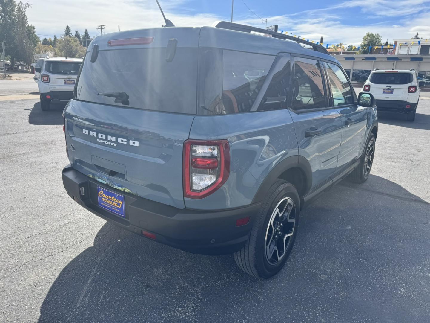 2021 Blue /Grey Ford Bronco Sport Big Bend (3FMCR9B64MR) with an 1.5L L3 engine, 8A transmission, located at 116 5th Avenue South, Lewistown, MT, 59457, 47.063877, -109.427879 - 2021 Ford Bronco Sport Big Bend — if you're looking for a compact SUV with great style, all-weather capability and plenty of personality, this Bronco Sport deserves a look. The Big Bend gives you the rugged Bronco look while still being easy to drive, comfortable and practical for everyday use. T- Photo#1