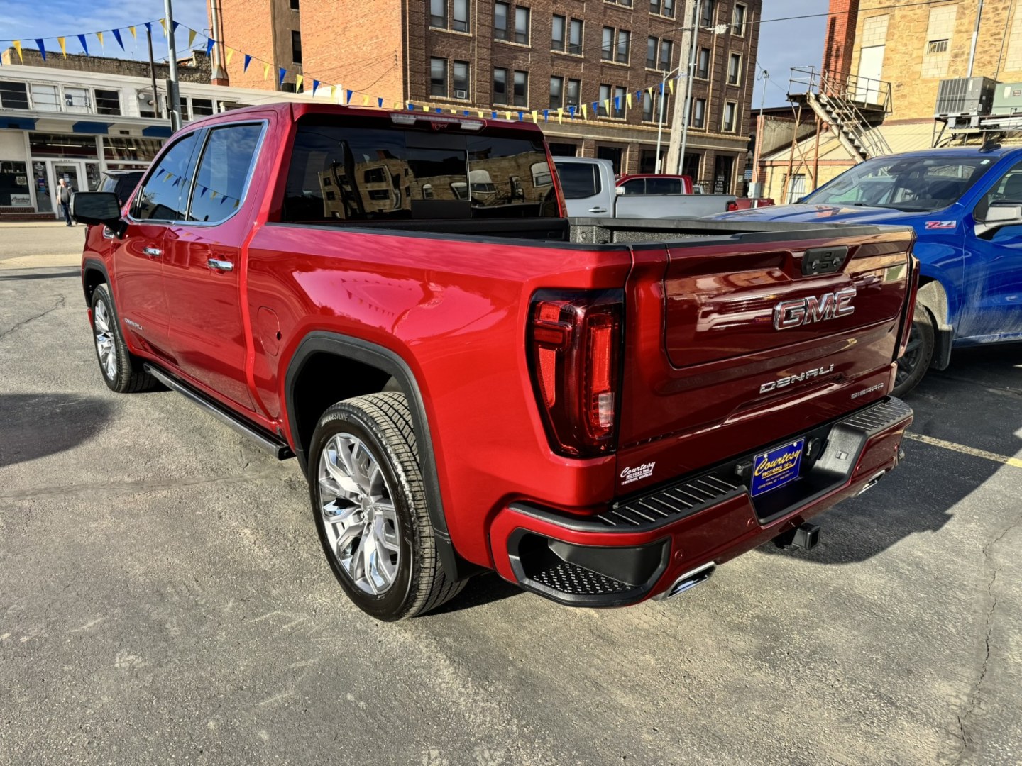 2024 Maroon /Black GMC Sierra 1500 Denali Crew Cab Short Box 4WD (3GTUUGEL8RG) with an 6.2L V8 OHV 16V engine, 6A transmission, located at 116 5th Avenue South, Lewistown, MT, 59457, 47.063877, -109.427879 - **2024 GMC Sierra 1500 Crew Cab Denali 4WD – 6.2L V8** Experience luxury and capability in this 2024 GMC Sierra 1500 Crew Cab Denali 4WD. The powerful 6.2L EcoTec3 V8 delivers **420 horsepower** and **460 lb-ft of torque**, paired with a 10-speed automatic and four-wheel drive for confident perfo- Photo#4