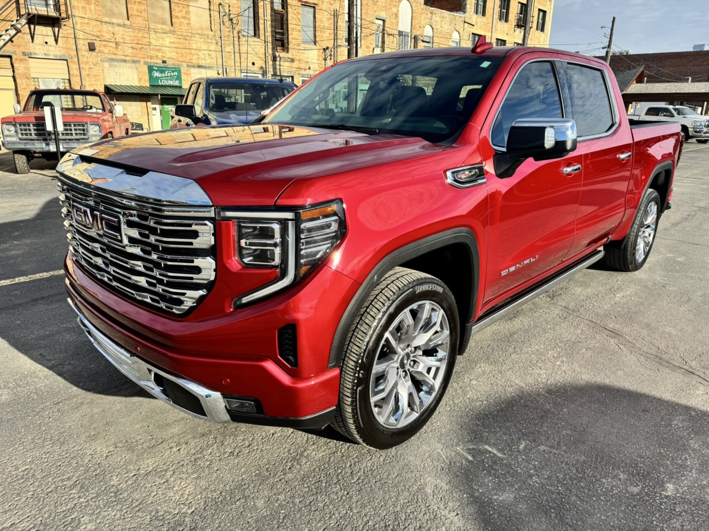 2024 Maroon /Black GMC Sierra 1500 Denali Crew Cab Short Box 4WD (3GTUUGEL8RG) with an 6.2L V8 OHV 16V engine, 6A transmission, located at 116 5th Avenue South, Lewistown, MT, 59457, 47.063877, -109.427879 - **2024 GMC Sierra 1500 Crew Cab Denali 4WD – 6.2L V8** Experience luxury and capability in this 2024 GMC Sierra 1500 Crew Cab Denali 4WD. The powerful 6.2L EcoTec3 V8 delivers **420 horsepower** and **460 lb-ft of torque**, paired with a 10-speed automatic and four-wheel drive for confident perfo- Photo#6